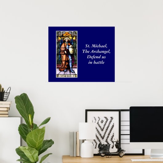 St. Michael The Archangel Glas in lood Window Poster (Thuiskantoor)