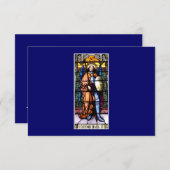 St. Michael The Archangel Glas in lood Window RSVP Kaartje (Voorkant / Achterkant)