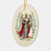 St Michael the Archangel God's Peace and Blessings Keramisch Ornament (Links)