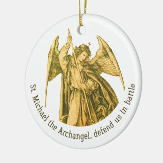 St. Michael the Archangel Gold Medieval Angel Cera Keramisch Ornament