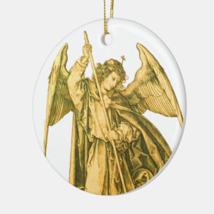 St. Michael the Archangel Gold Medieval Angel Keramisch Ornament