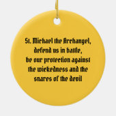 St. Michael the Archangel Gold Medieval Angel Keramisch Ornament (Achterkant)