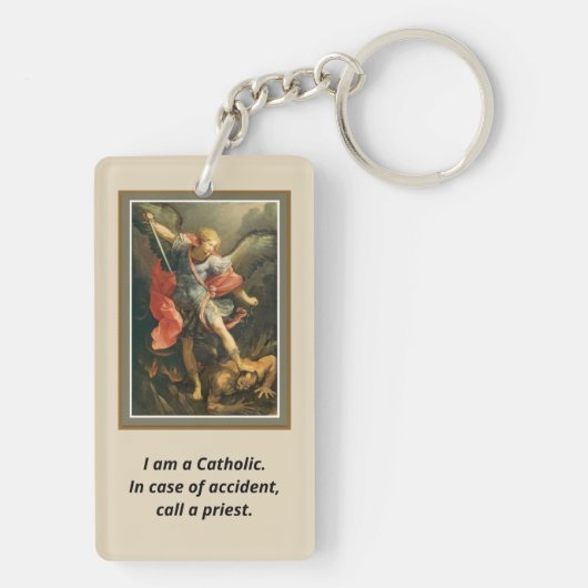 St. Michael the Archangel-katholiek Sleutelhanger (achterkant)