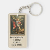 St. Michael the Archangel-katholiek Sleutelhanger (achterkant)