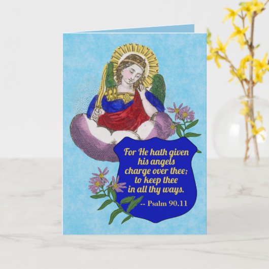 St. Michael the Archangel (M 009) Blanco groet Kaart (Gele Bloem)