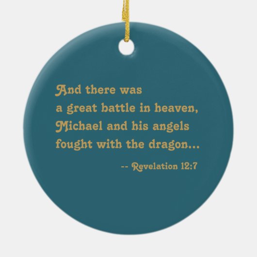 St. Michael the Archangel (M 010) Keramisch Ornament (Achterkant)