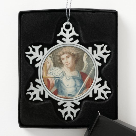 St. Michael the Archangel (M 010) Tin Sneeuwvlok Ornament (Kistje)