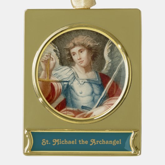 St. Michael the Archangel (M 010) Verguld Banner Ornament (Voorkant)