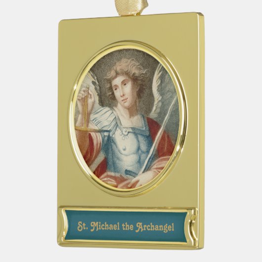 St. Michael the Archangel (M 010) Verguld Banner Ornament (Links)
