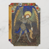 St. Michael the Archangel met Devil Prayer Kaart (Voorkant / Achterkant)