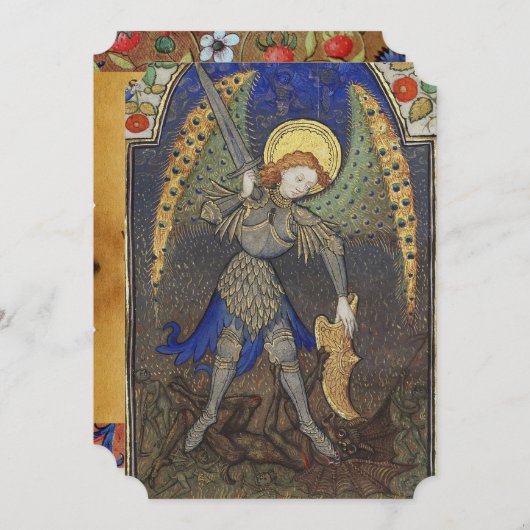 St. Michael the Archangel met Devil Prayer Kaart (Voorkant / Achterkant)