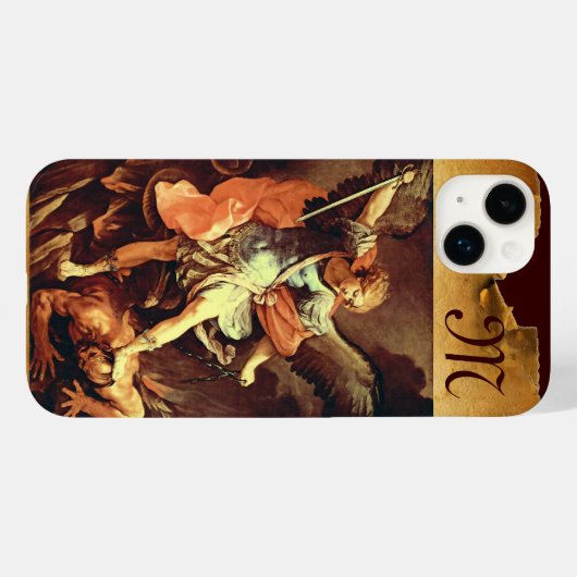 St. Michael the Archangel Monogram Case-Mate iPhone Case (Achterkant (horizontaal))