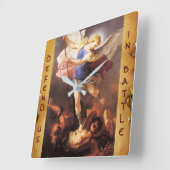 St. Michael the Archangel Parchment Vierkante Klok (Hoek)