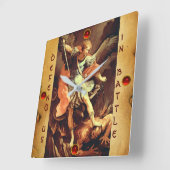 St. Michael the Archangel Parchment Vierkante Klok (Hoek)