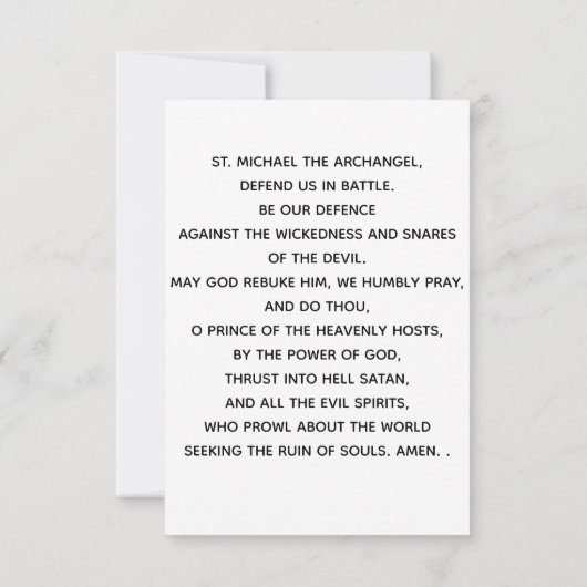 St Michael the Archangel Prayer Card (Achterkant)