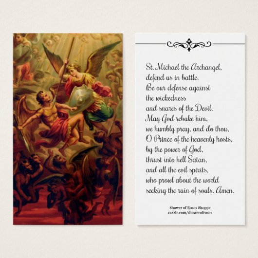 St. Michael the Archangel Prayer Heilige Kaart (Voorkant /achterkant)