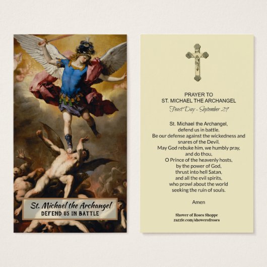 St. Michael the Archangel Prayer Heilige Kaart (Voorkant /achterkant)