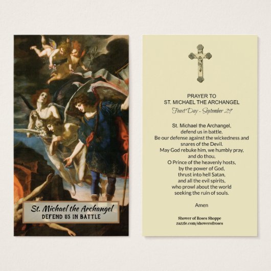 St. Michael the Archangel Prayer Heilige Kaart (Voorkant /achterkant)