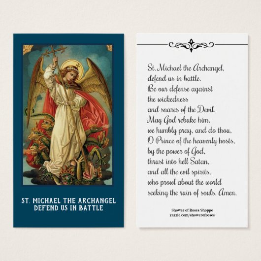 St. Michael the Archangel Prayer Heilige Kaart (Voorkant /achterkant)