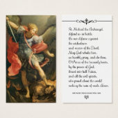 St. Michael the Archangel Prayer Heilige Kaart (Voorkant /achterkant)