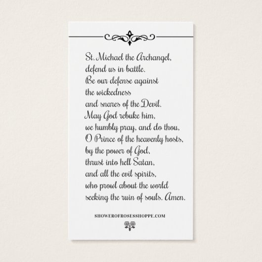 St. Michael the Archangel Prayer Heilige Kaart (Achterkant)