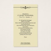 St. Michael the Archangel Prayer Heilige Kaart (Achterkant)