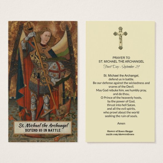 St. Michael the Archangel Prayer Heilige Kaart (Voorkant /achterkant)