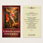 St. Michael the Archangel Prayer Heilige Kaart (Voorkant /achterkant)