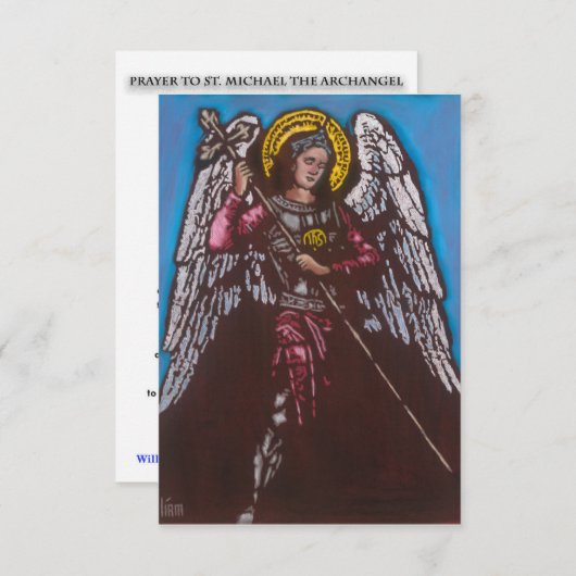 St. Michael the Archangel Prayer Kaart (Voorkant / Achterkant)