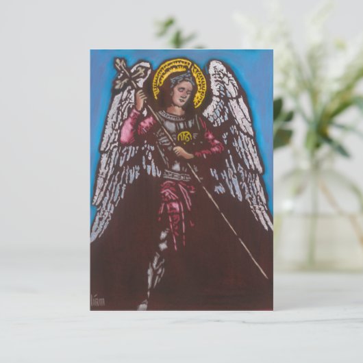 St. Michael the Archangel Prayer Kaart (Staand voorkant)