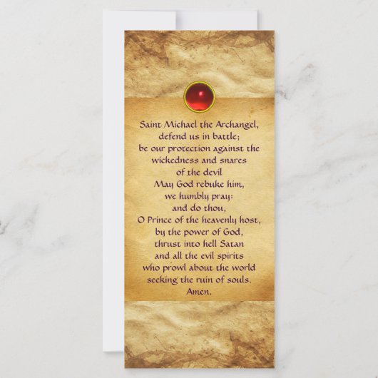 St. Michael the Archangel Prayer Kaart (Achterkant)