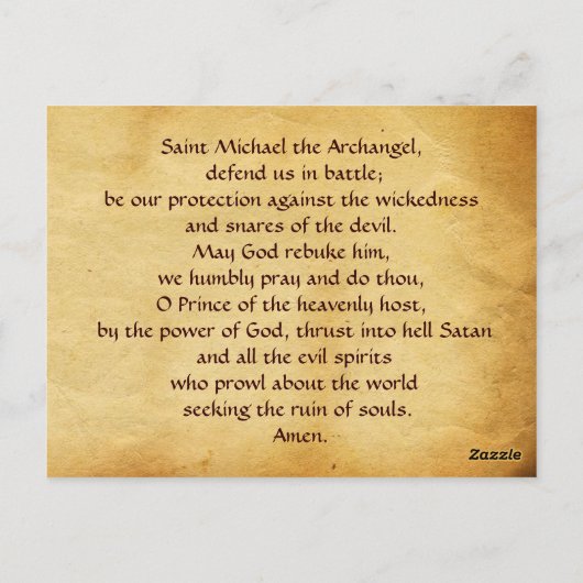 St. Michael the Archangel Prayer Kaart (Achterkant)