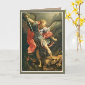 St. Michael the Archangel Prayer Kaart (Gele Bloem)