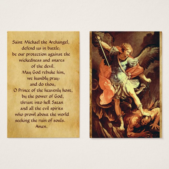 St. Michael the Archangel Prayer Kaart (Voorkant /achterkant)