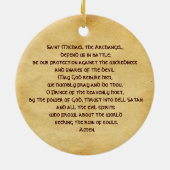 St. Michael the Archangel Prayer Keramisch Ornament (Achterkant)