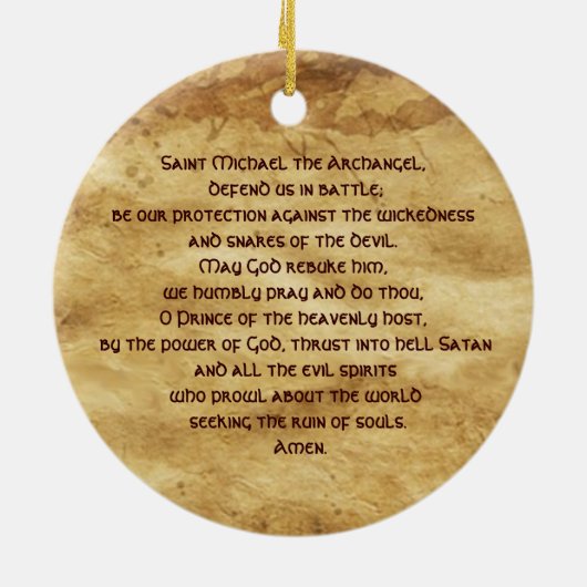 St. Michael the Archangel Prayer Keramisch Ornament (Achterkant)