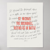 St. Michael the Archangel Prayer Poster (Voorkant)