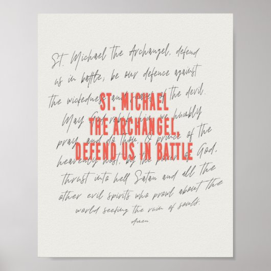 St. Michael the Archangel Prayer Poster (Voorkant)