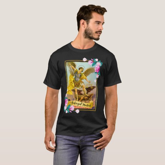 St. Michael the Archangel Protector katholieke ker T-shirt (Voorkant volledig)