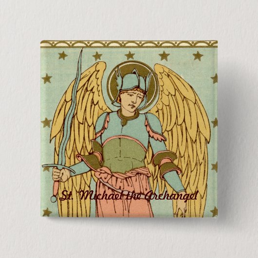 St. Michael the Archangel (RLS 12) Vierkante Button 5,1 Cm (Voorkant)