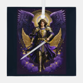 St. Michael the Archangel Roman rooms-katholiek Glas Ornament (Achterkant)