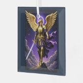 St. Michael the Archangel Roman rooms-katholiek Glas Ornament (Voorkant links)