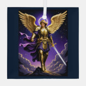 St. Michael the Archangel Roman rooms-katholiek Glas Ornament (Achterkant)