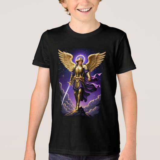 St. Michael the Archangel Roman rooms-katholiek Tri-Blend Shirt (Voorkant)