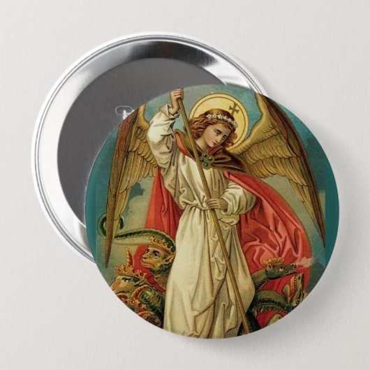 St. Michael the Archangel Ronde Button 4,0 Cm (Voorkant /achterkant)
