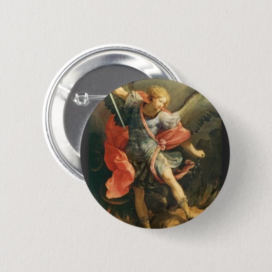 St. Michael the Archangel Ronde Button 5,7 Cm (Voorkant /achterkant)