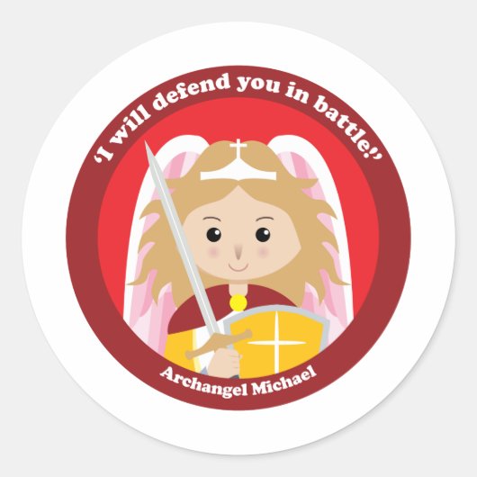 St. Michael the Archangel Ronde Sticker (Voorkant)