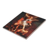 St Michael The Archangel Saint Angel Red Reni  Tegeltje (Zijkant)