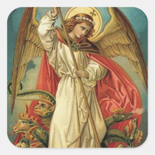 St. Michael the Archangel Sword Devil Vierkante Sticker