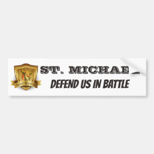 St. Michael the Archangel verdedigt ons in de stri Bumpersticker